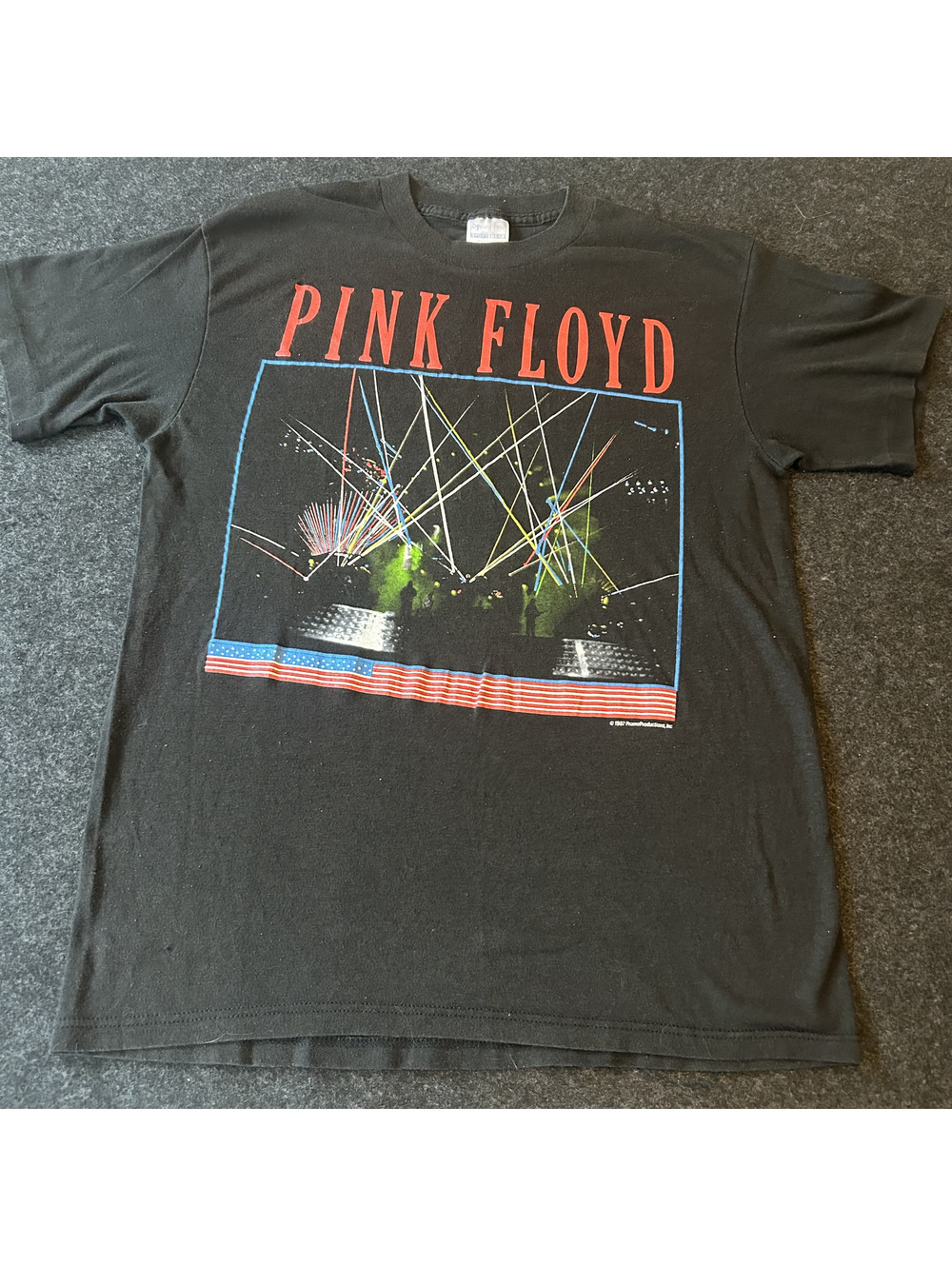 Vintage 1987 Pink Floyd Concert Tour TShirt Single Stitch Spring Ford Size Large